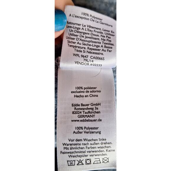 Eddie Bauer Men's Large Light Blue Knit Snap Closure Pullover Sweatshirt Jacket - Picture 5 of 7